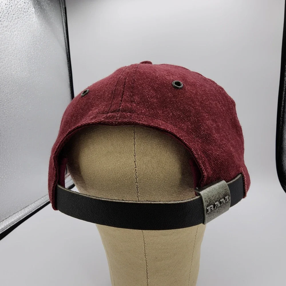 Vintage Ram Golf PGA Tour Hat Adjustable Strap Red Black Velvet Bill Made in USA